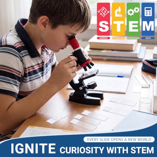 Tellegloww 60 Pcs Prepared Microscope Slides with Specimens for Kids
