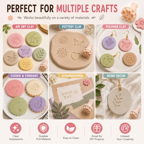 30 Pcs Clay Pottery Stamps with 72 Characte Letter Stamps Set - style: Classic