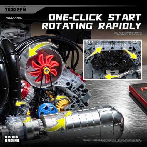 V6 Model Engine Kit that Runs,Build Your Own Mini Visible 911 Motor-859 PCS