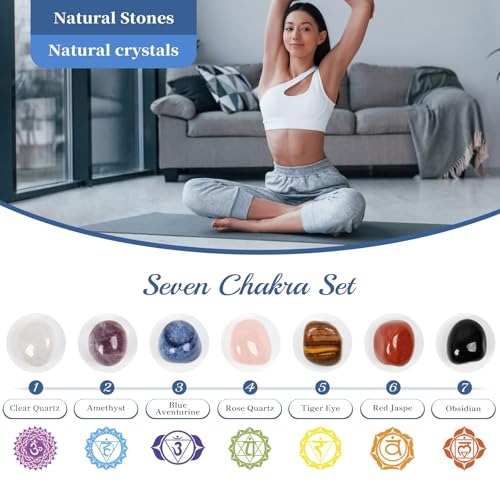 24 Pcs Tumbled Stones, Gemstones Collection for Beginners and Collectors
