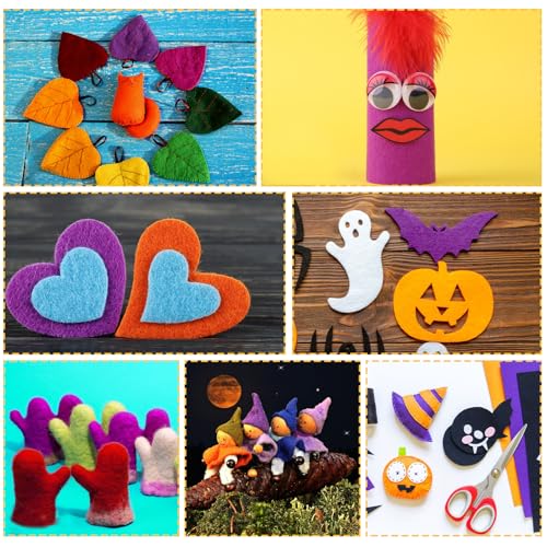10Pcs Felt Sheets Fabric, 7" x 11" Soft Felt Squares for Craft, 1mm(Purple) - color: Purple