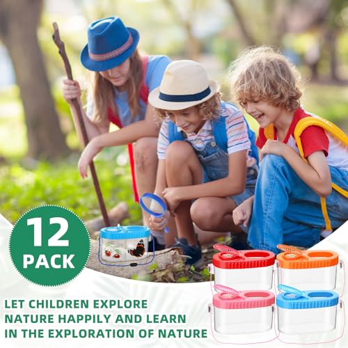 Halloscume 12 Pcs Bug Catcher for Kids, Insect Bug Viewer