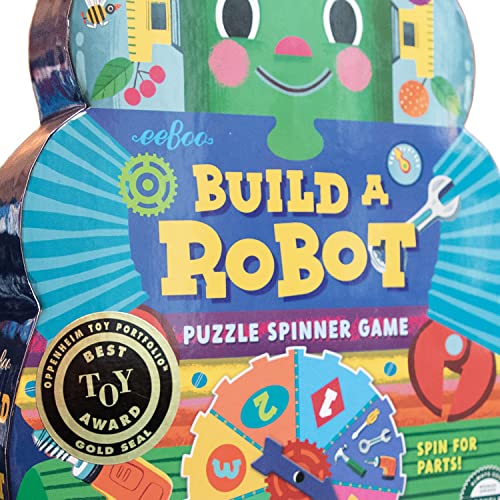 eeBoo Build a Robot Spinner Game, Matching Game, Ages 3+, 2-4 Players - style: Build a Robot