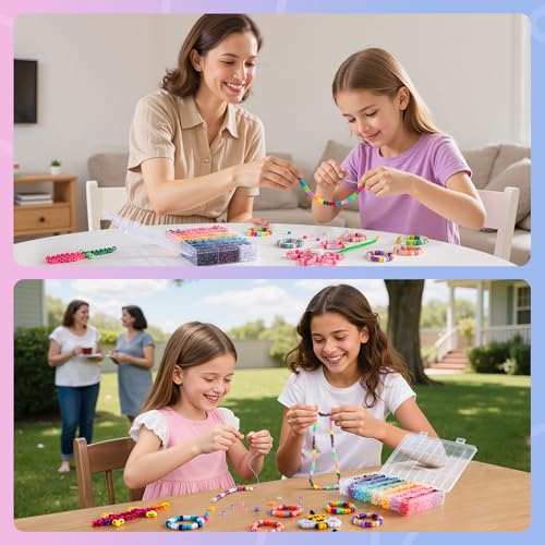 Simetufy 1200Pcs Pony Beads, 24 Colors Kandi Beads for Bracelet Making - color: 24colors-1200pcs