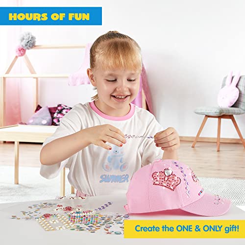 Klever Kits Decorate Your Own Baseball Cap with 7 Sheets Gems Stickers, Art & Crafts Kit for Kids, Fun Creative DIY Toys for Kids Girls - style: Crown