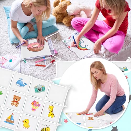 SmoothNovelty 24 Pcs Tie Blanket Quilt Kit, White DIY Fabric Squares - color: White