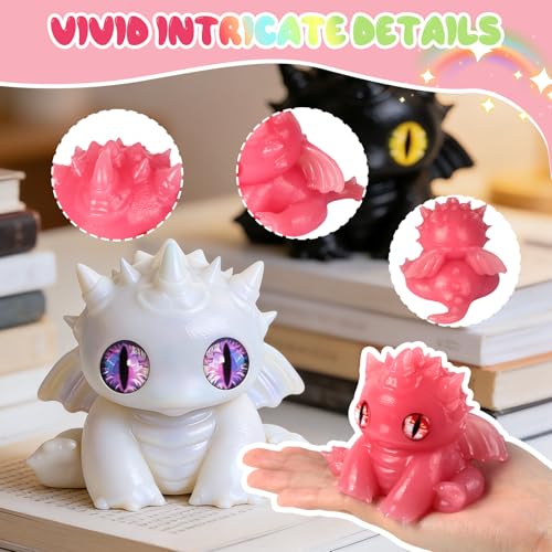Taba Squishy Molds Set- Large Stable Dragon Silicone Mold with 9 Pairs Eyes