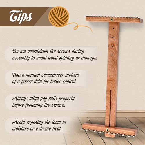 SAVINA Adjustable Tapestry Weaving Loom, 3.5 to11.8in Wooden Frame for Yarn