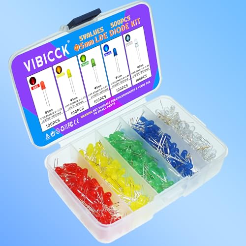 500pcs 5 Color 5MM LED Diode Light Assortment Kit