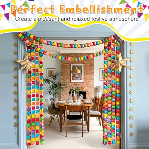 360 Sheets Paper Chain Garland Paper Kit, 2 x 8 in, Vibrant - color: Vibrant, size: 2 x 8 in