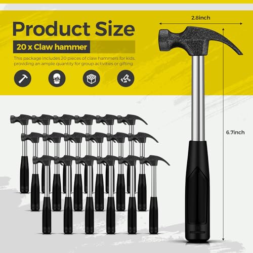 Gisafai 20 Pcs Small Claw Hammers Kids Hammer Mini Hammer Tools for Kids