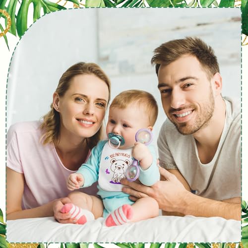 Panitay 100 Pcs White Baby Bodysuits Bibs Kit 25 Guests, Safari Animal - style: Safari Animal