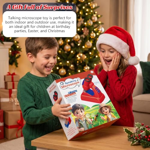 Kids Talking Microscope, Interactive Speaking Microscope with Facts & Quiz