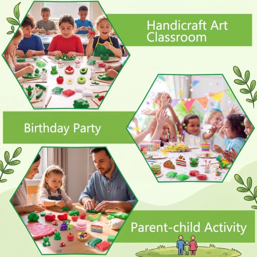Air Dry Clay Bulk, Modeling Clay for Kids, 100 Pcs, Red,Green,White - color: Red,Green,white