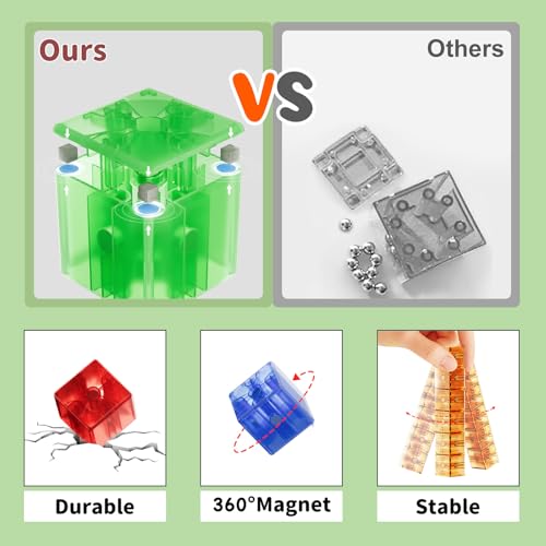 Magnetic Blocks 40PCS 1.34" Transparent Large Magnetic Building Cubes - style: Transparent-40PCS(1.34in)
