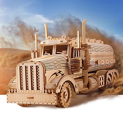 Fuel Tank Truck 3D Wooden Puzzle for Adults - color: Fuel Truck Car
