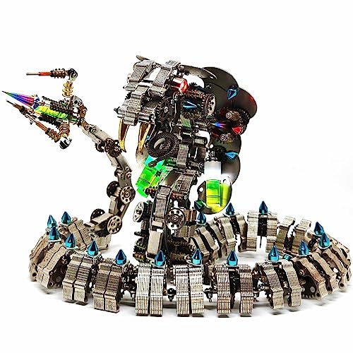 3D Metal Puzzles for Adults Mechanical King Cobra Models with Light, Colorful 3D Metal Model Kits to Build with Tool, DIY Assembly Desktop Toys Gifts - color: Silver