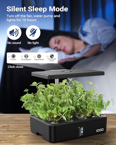 iDOO 12Pods Hydroponics Growing System Garden with LED Grow Light - size: 12Pods
