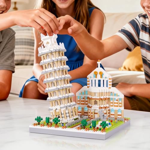 Leaning Tower of Pisa Micro Mini Building Blocks, Famous Landmark Model Building Toys Architecture Model Building Kit Gift for Adults Teens - color: Leaning Tower of Pisa