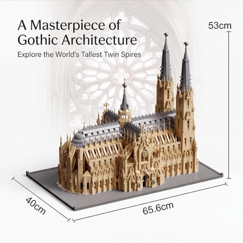 German Cologne Cathedral - Blocks Set,6028 PCS Gothic Landmark for Adult - color: Cologne Cathedral
