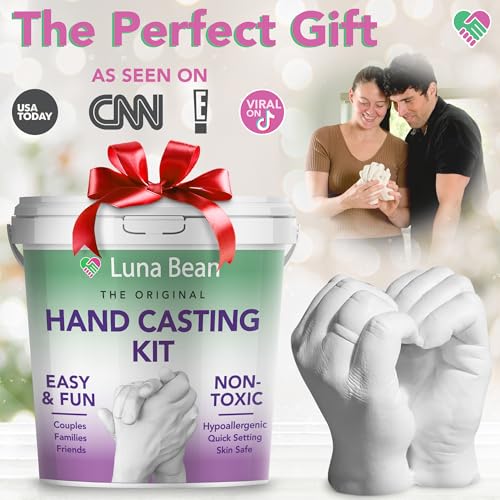 Luna Bean Hand Casting Kit – Couples, Anniversary, Wedding, Hand Mold - size: Large