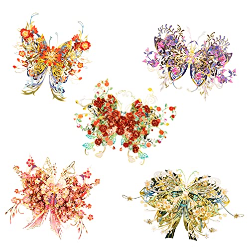 MU 3D Metal Puzzle for Adult Flower and Butterfly A-Spring Dawn, Metal Insect Animals Puzzles Pieces for Beginner Miniature Model Kits Building, Birthday Dad Xmas Gift Home Decor - color: Spring Dawn
