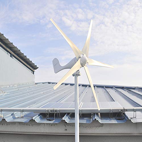 Wind Turbine Generator Kit 400W 24V with 5 Blade, Wind Generator Kit with Charge Controller, Wind Power generator for Marine, RV, Home, Windmill Generator Suit for Hybrid Solar Wind System