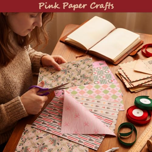 Christmas Scrapbook Paper Pad, 60 Sheets, 14 x 21 cm, 2 Colors - color: Christmas