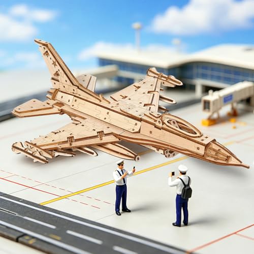 3D Wooden Puzzles for Adults, DIY Airplane Model Building Kit