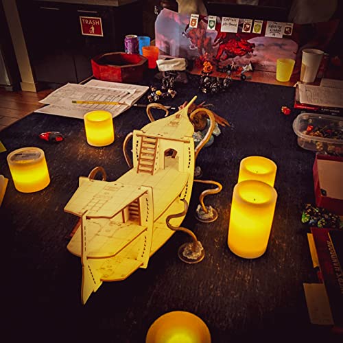CZYY DND Ship Miniature, 3-Level Wooden Naval Battle Terrain Map