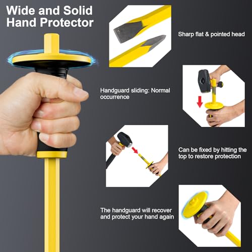INCLY 8PCS Geology Rock Pick Equipment Kit, Rock Hammer and Chisel Set - size: 8Pcs