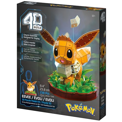 4D Build Pokémon Eevee 3D Puzzle Model Kit, Desk Décor, Shelf Display - style: Eevee 238 pcs