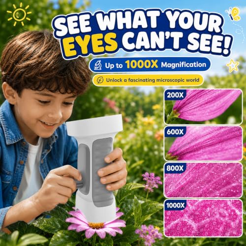 1000X Handheld Digital Microscope for Kids: Explorer 4K Magnifying Glass - color: Grey