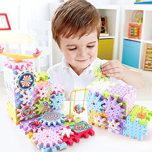 Electric Gear Building Blocks Set for Kids 3-8 with Motor - size: 165 Pcs Set