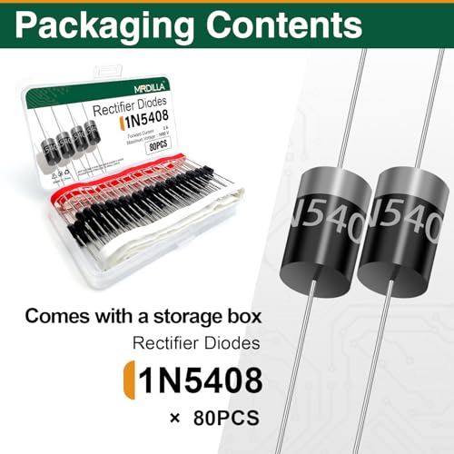 80PCS 1N5408 Rectifier Diodes, 3A 1000V General Purpose Power Diodes - size: 1N5408