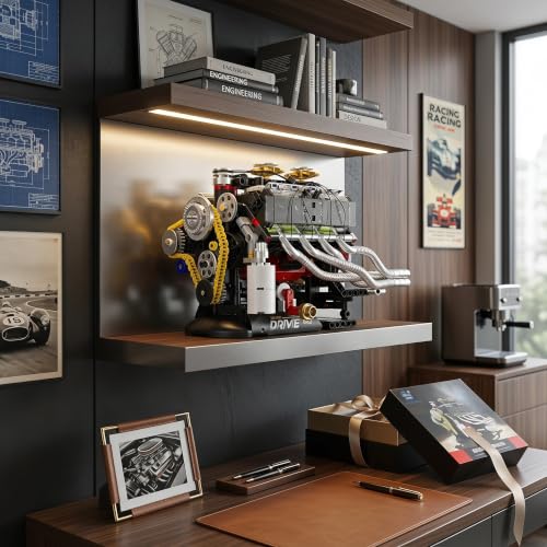 V8 Engine Model Kit 1:4, 659 Pieces, Hand Crank Engine Model