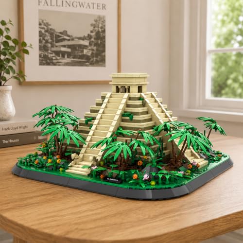 1346Pcs El Castillo Pyramids Mexico Building Set World Landmark Architecture Model Collectible Toy for Kids and Adults - color: El Castillo