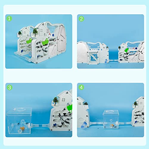 2PCS Ant Farm for Kids with Connectable Tubes Habitat Science Learning Kit - color: White