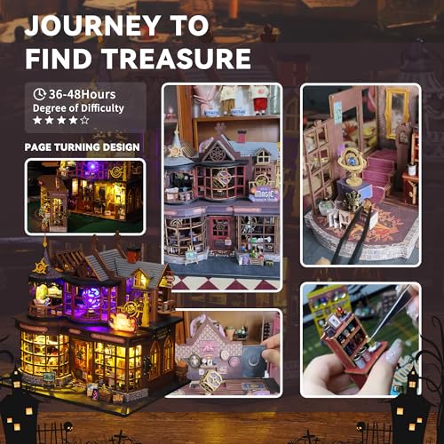 Flever Dollhouse Miniature DIY House Kit Creative Room with Furniture for Romantic Artwork Gift (Magic Treasure House) - color: Magic Treasure House