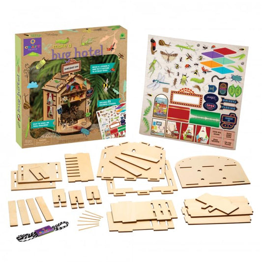Craft-Tastic — Make A Bug Hotel — DIY Nature Craft Kit — No Tools Needed — Decorate Your Hotel with Stickers — Ages 4+ with Help