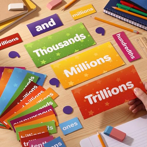 Gilprop 29 Pcs Display Magnetic Place Value Set, Base Ten Blocks for Whiteboard, Place Value Magnets & Chart, Math Manipulatives for Classroom Homeschool Teaching