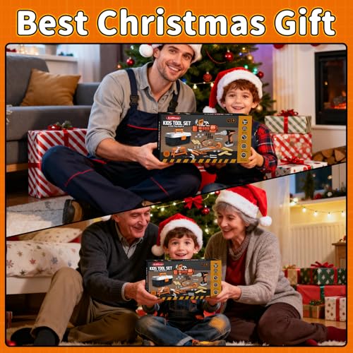KidBloom Kids Tool Set, 50 Pcs Construction Toys, Toys for 3 Year Old Boys - color: Black