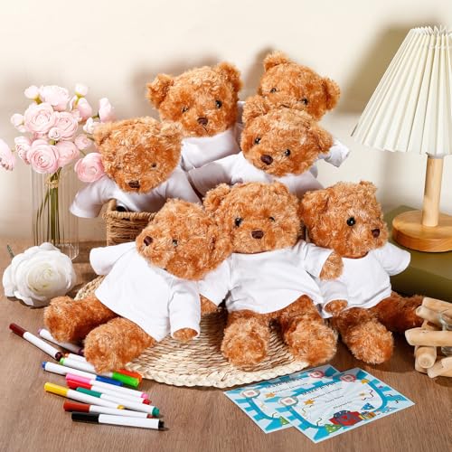 Blueweenly 60pcs Make Your Own Stuffed Animal Kit DIY Plush Bear,White - color: white