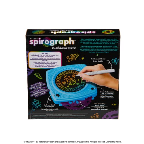 Spirograph Doodle Pad– Arts and Crafts, Scratch Art, LCD Writing Tablet for Kids, Kids Toys, Art Supplies, Drawing Kit, Spiral Art, Double-Sides Stylus, Build-in Storage, Stencils Included, Ages 5+ - style: Doodle Pad
