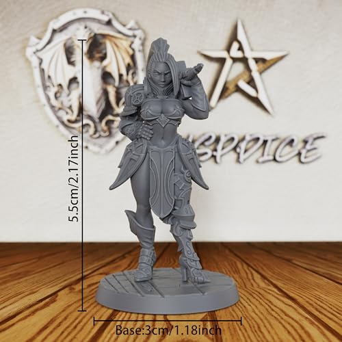 AUSPDICE Human Warrior Miniature 32mm, Unpainted DND Fantasy Figure AS384