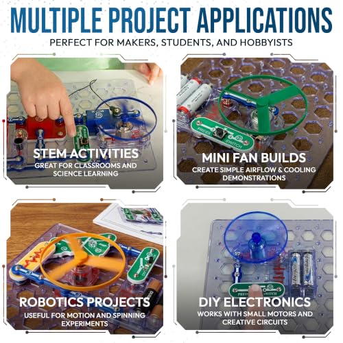 3-Pack Fans Compatible with Snap Circuits 6SCM1F M1 Motor - color: Blue-green-orange