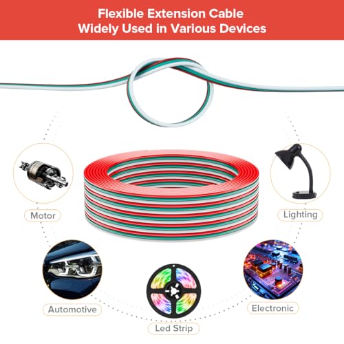 BTF-LIGHTING 3 Pin 22AWG 32.8ft Extension Cable, UL Recognized Component - size: 3 Conductor, style: 22 Gauge
