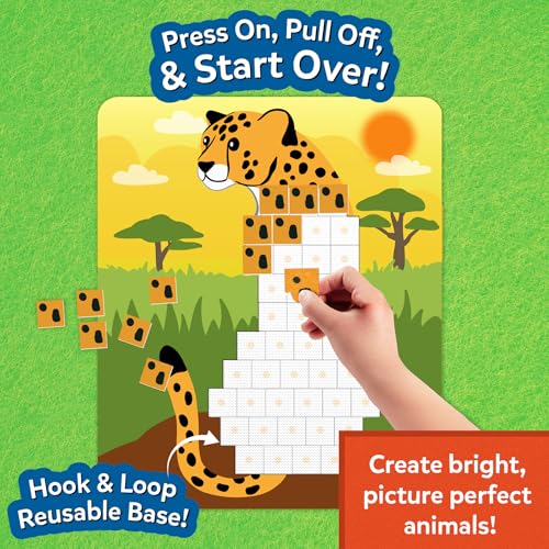 Skillmatics Felt Fun – Animals, Mosaic Art & Craft Activity, Gift for Kids - color: Animals