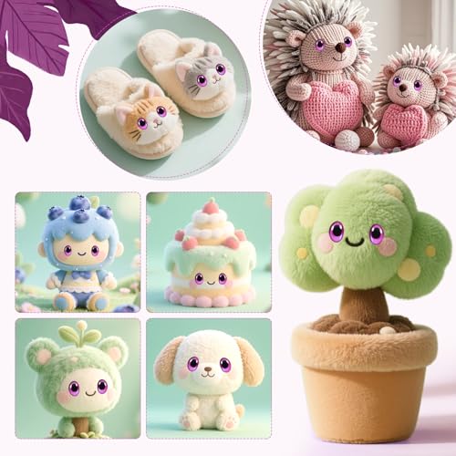 TOAOB 28pcs Purple Oval Safety Eyes with Washers 13 x 18mm Stuffed Animals Craft Plastic Doll Eyes for DIY Amigurumis Crochet Puppet Making - color: Purple