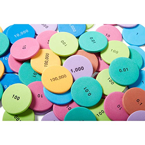 hand2mind Soft Foam Place Value Disks 8 Values, Counting Chips for Kids, Math Counters Kindergarten, Math Teacher Supplies, Base 10 Math Manipulatives for Elementary School (Pack of 200) - style: 8 Values - Foam